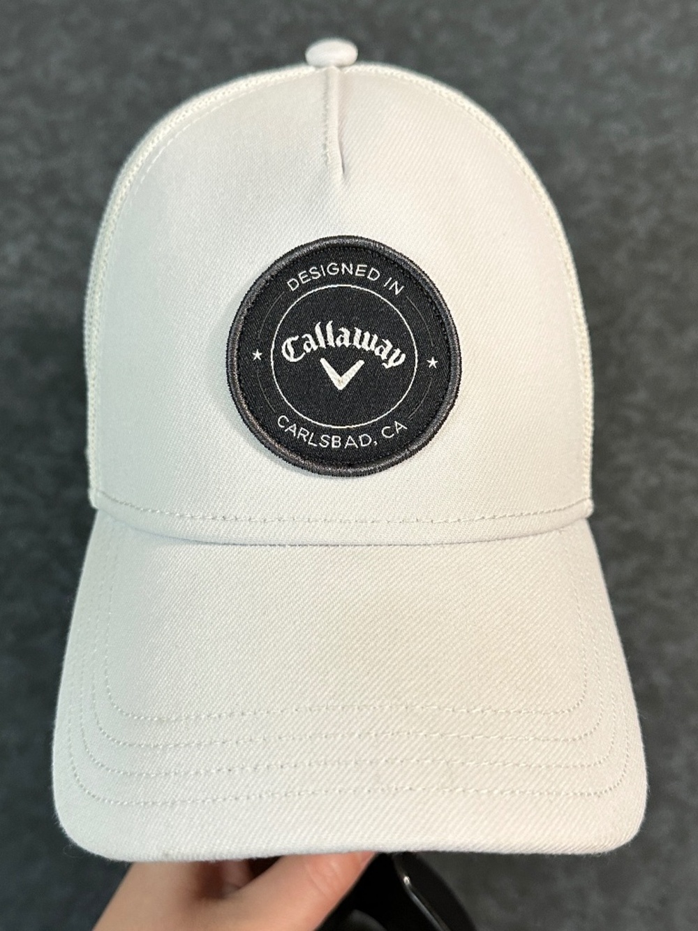 Callaway Golf Designed in Carlsbad CA Mesh Back White Snapback Trucker Hat